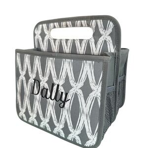 Thirty-one Gray and White Patterned Tote Bag organizer 31 mesh storage bin